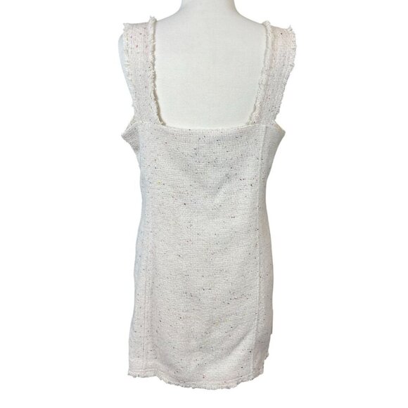 House of Harlow 1960 x Revolve Ivory Donegal Tweed Square Neck Mini Jumper Large - Picture 5 of 10